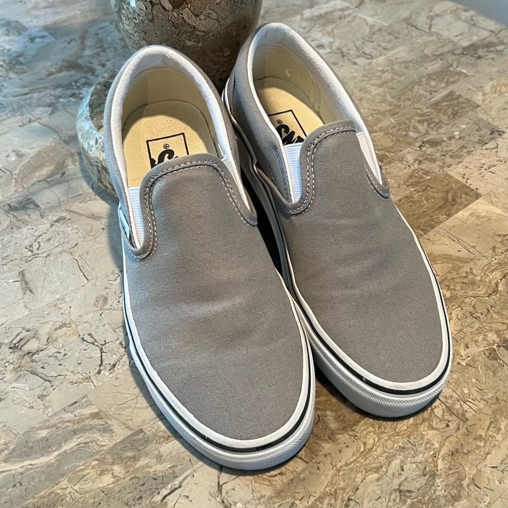 Vans Light Gray Slip-On Shoes